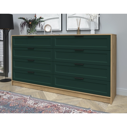 Kомод Тренд КТ-К197 (Дуб золотой ЛДСП/ Изумруд ЛМДФ) Ш1965 В1020 Г451